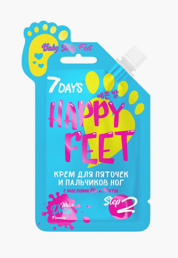 

Крем для ног 7Days Ukraine, Белый, BABY SILKY FEET с маслами Ши и Мяты, 25 мл