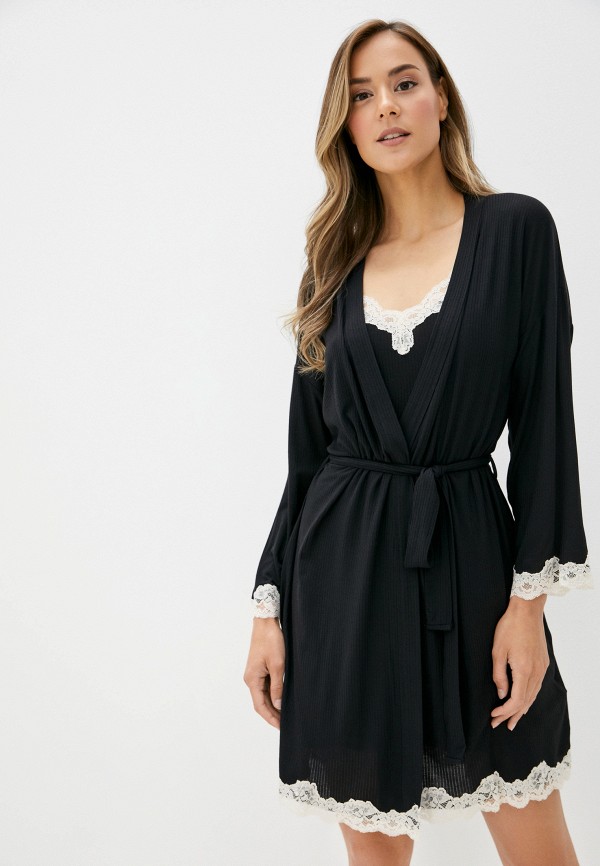 

Халат домашний Intimissimi, Черный, Natural Feeling