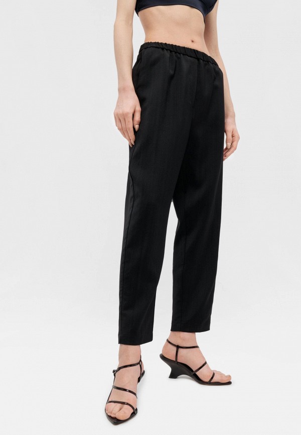 Брюки Forte Forte viscose wool slub sartorial elasticated pants noir