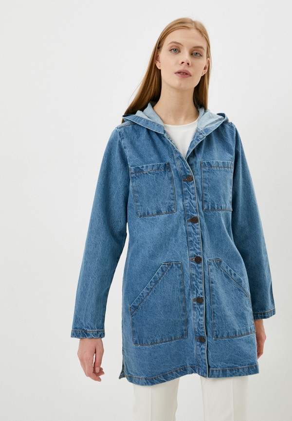 Куртка джинсовая Adele Fashion голубого цвета