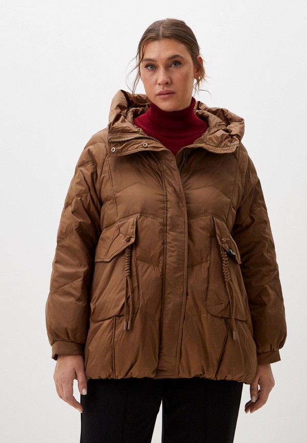 Пуховик Luigin L_jacket_brown_long-L