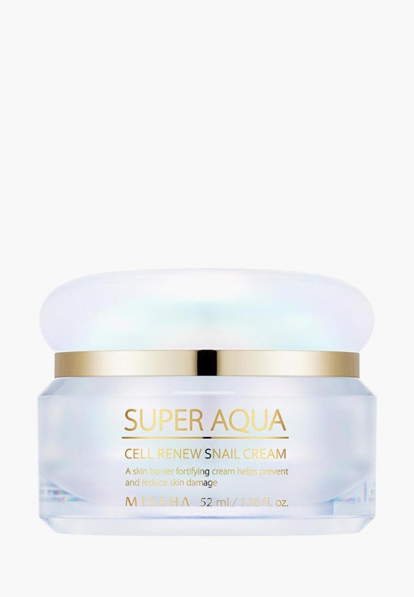 

Крем для лица Missha, Белый, Регенерирующий крем с улитками Super Aqua Cell Renew Snail Cream, 52 мл