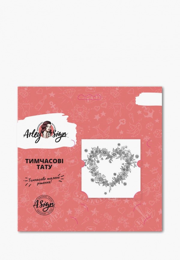

Временная татуировка Arley Sign, Черный, Сердце из цветов