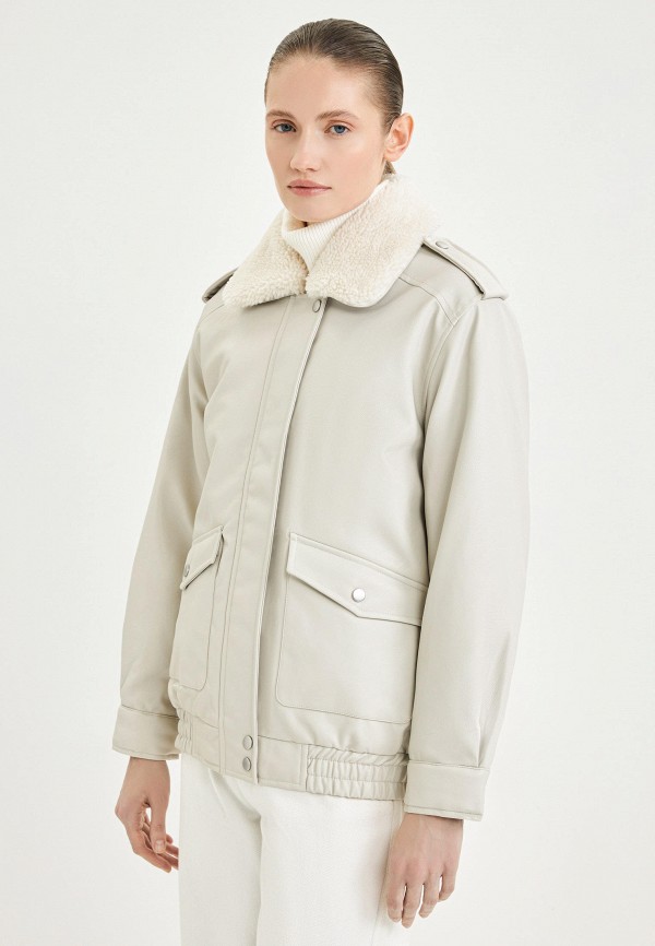 фото Куртка кожаная утепленная zarina