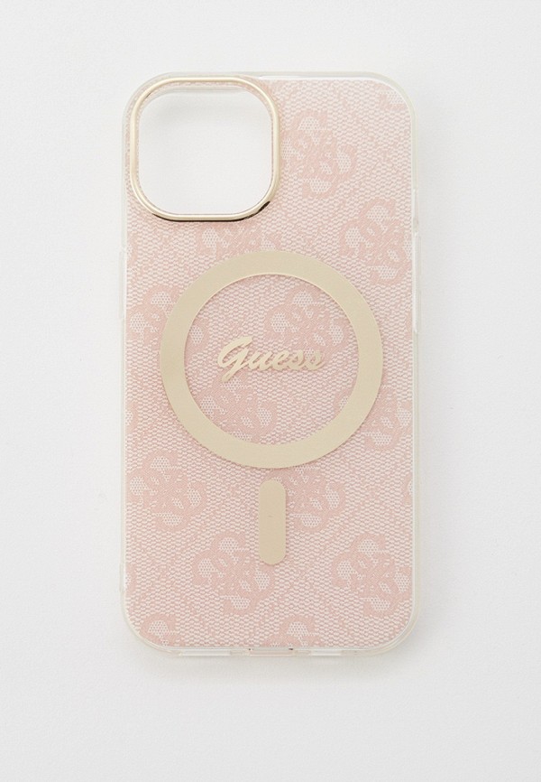 

Чехол для iPhone Guess, Розовый, 15, с MagSafe, пластиковый