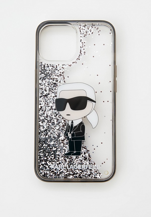 

Чехол для iPhone Karl Lagerfeld, Прозрачный, 15, силиконовый, с жидкими блестками
