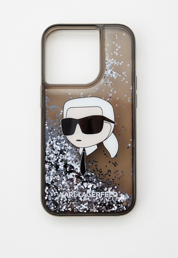 

Чехол для iPhone Karl Lagerfeld, Серый, 14 Pro, с жидкими блестками