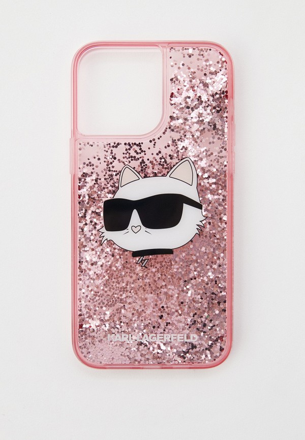 

Чехол для iPhone Karl Lagerfeld, Розовый, 14 Pro Max, с жидкими блестками