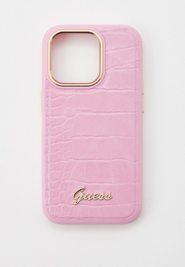 

Чехол для iPhone Guess, Розовый, 14 Pro, из экокожи