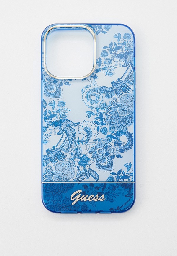 

Чехол для iPhone Guess, Голубой, 14 Pro Max, силиконовый
