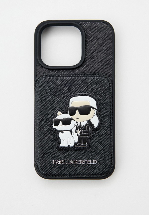 

Чехол для iPhone Karl Lagerfeld, Черный, 15 Pro, с кардслотом-подставкой
