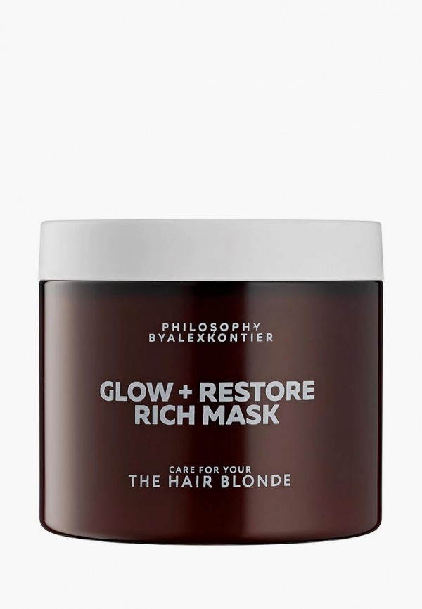 Маска для волос Philosophy by Alex Kontier Glow+Restore Rich Mask Насыщенная, для блеска и реконструкции осветленных и окрашенных волос 200 мл термозащитный спрей для блеска и гладкости волос philosophy by alex kontier glow smooth 250 мл