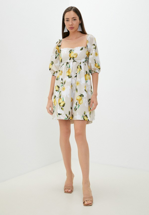 Платье Avemod бежевый, размер 44, фото 2