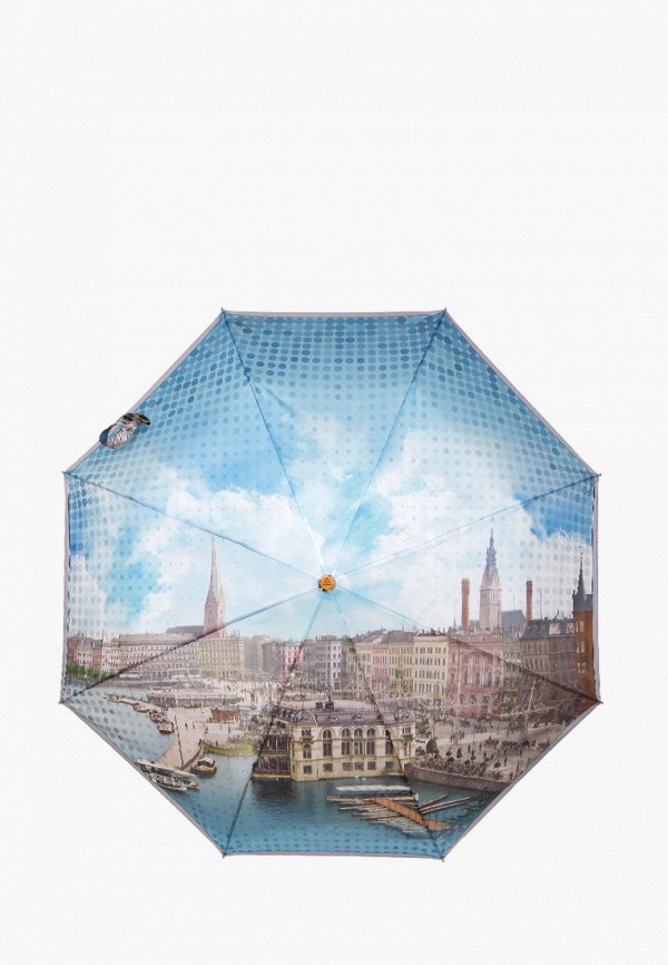 Зонт складной Fabretti голубой  MP002XW1602G