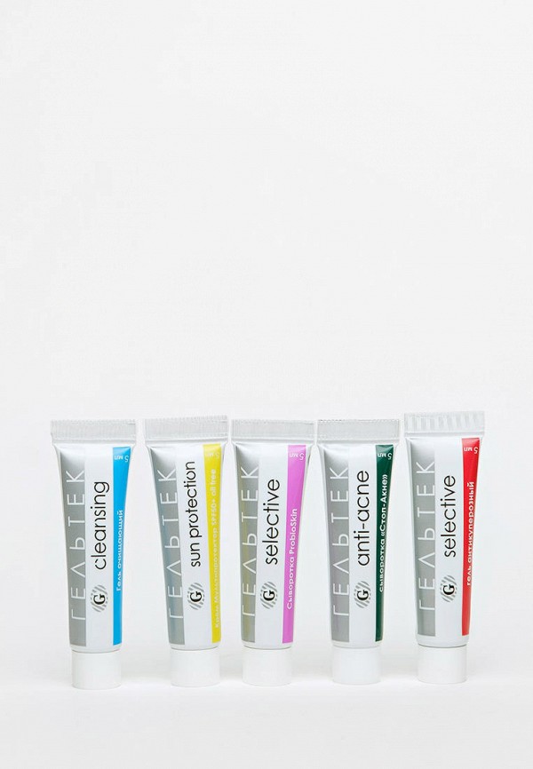 

Набор для ухода за лицом Гельтек, Белый, Гель очищающий 5 мл, Сыворотка ProBio Skin 5 мл, Сыворотка Стоп-Акне 5 мл, Крем-мультипротектор Sun Protection SPF 50+ Oil Free 5 мл, Гель Антикуперозный 5 мл