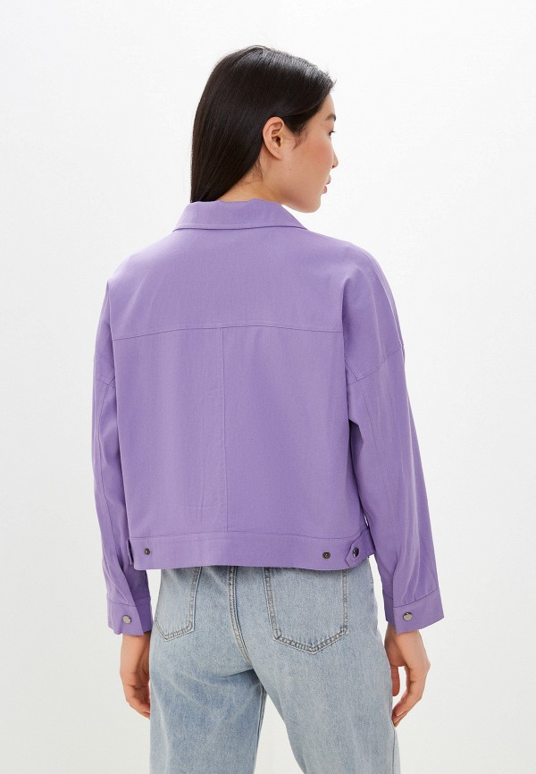 Куртка джинсовая Adele Fashion фиолетовый, размер 52, фото 3