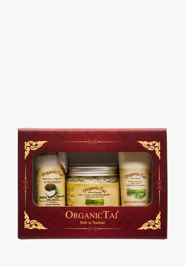 

Набор для ухода за телом Organictai, Скраб для тела на основе соли Андаманского моря «ЛЕМОНГРАСС», 200 г, Чистое базовое масло «КОКОСА» холодного отжима, 120 мл, Экстраувлажняющий крем для ног «ЛЕМОНГРАСС И МЯТА», 60 мл