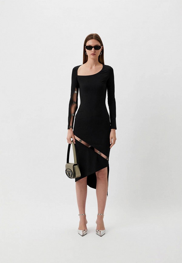 

Платье Berhasm, Черный, Asimetric midi dress with cutouts