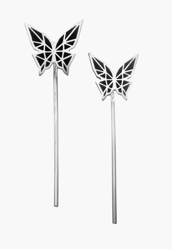 

Серьги Logvinenko Jewelry, Серебряный;черный, Logvinenko Jewelry MP002XW19EDV
