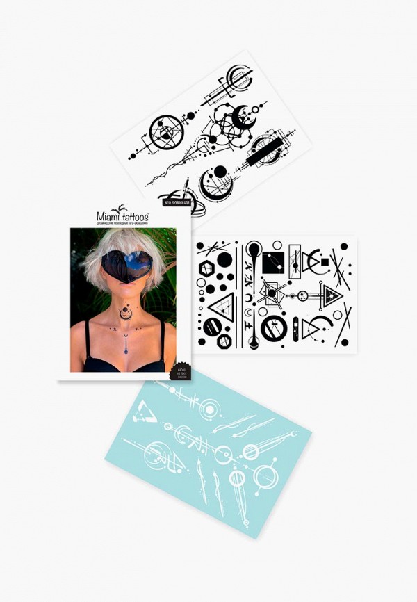 

Временные татуировки Miami Tattoos, Белый;черный, Miami Tattoos MP002XW19F1H