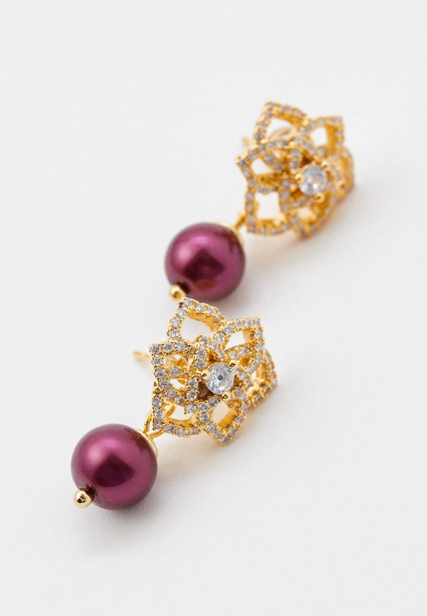 

Серьги Stone Philosophy, Разноцветный, Shell pearl classic. Marsala, с покрытием позолотой 18к