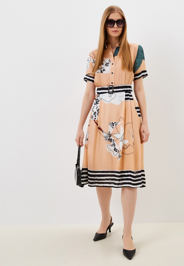 Платье Vera Lapina бежевый, размер 50, фото 2