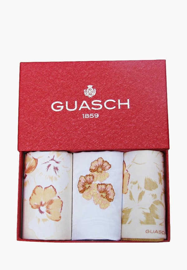

Комплект платков носовых 3 шт. Guasch, Бежевый;белый