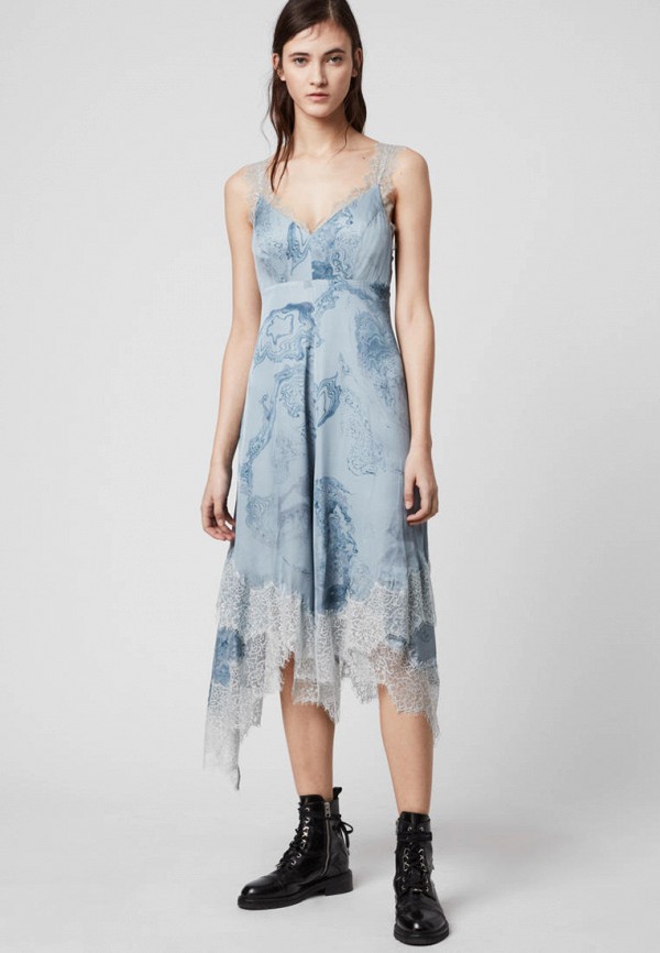 

Платье AllSaints, Голубой, AllSaints MP002XW1BZJT