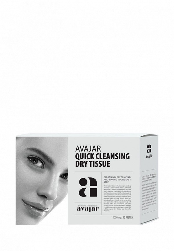 

Салфетки для снятия макияжа Avajar, Белый, и умывания, Quick cleansing dry tissue, 15 шт.