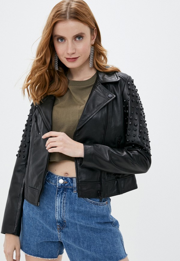 

Куртка кожаная Снежная Королева, Черный, PN333LS20