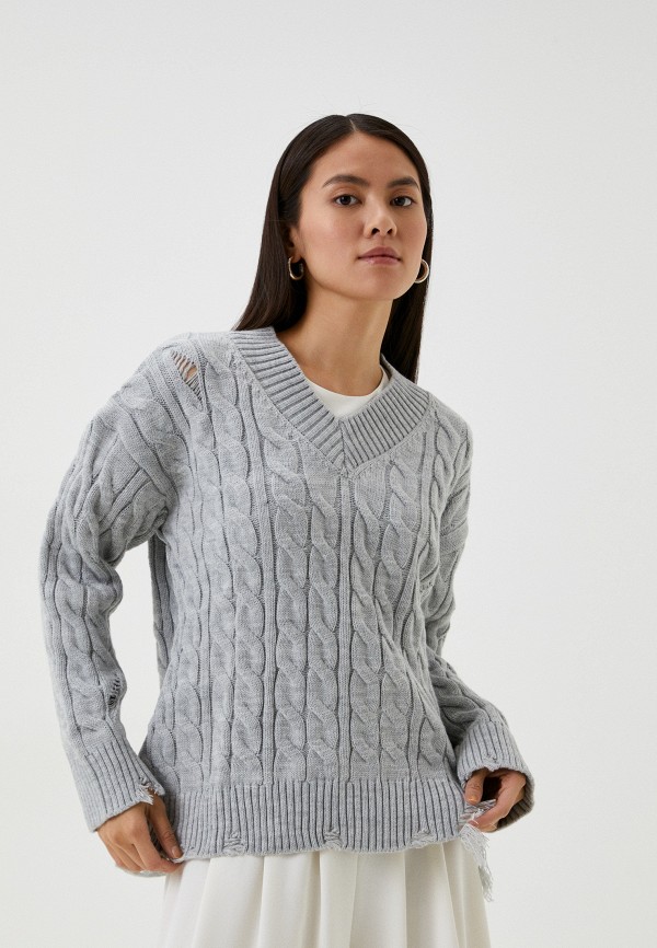 Пуловер Zarina серого цвета