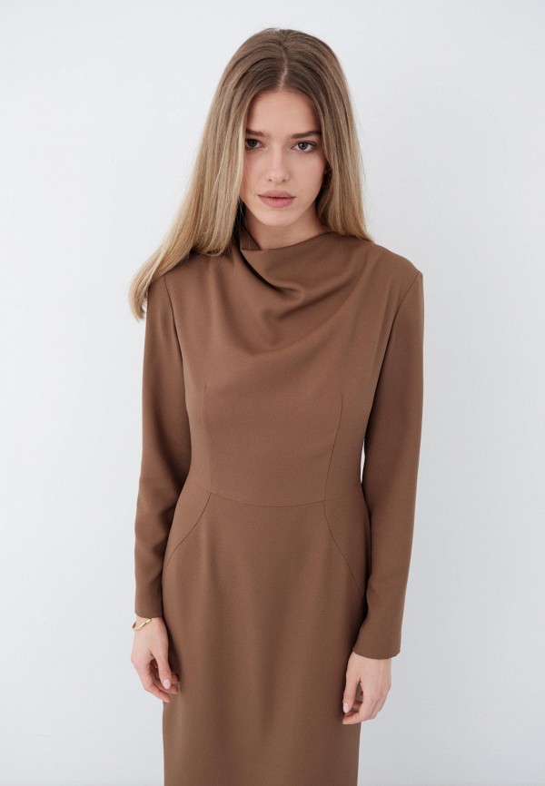 Платье Solo-U коричневый, размер 42, фото 2