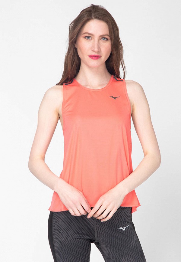 

Майка спортивная Mizuno, Коралловый, Solarcut Tank