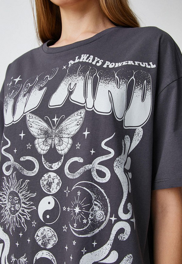 Футболка Koton серый, размер 42, фото 5