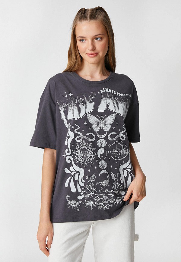 Футболка Koton серый, размер 42, фото 4