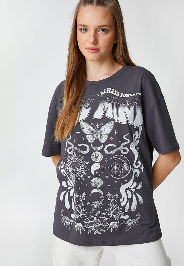 Футболка Koton серый, размер 42, фото 3