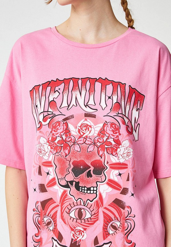 Футболка Koton розовый, размер 46, фото 5