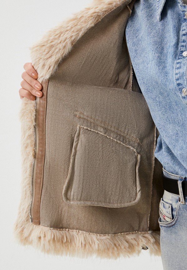 Шуба Grafinia бежевый, размер 48, фото 4