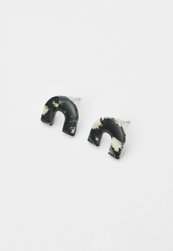 Серьги Recycle.Object Half chain earrings black