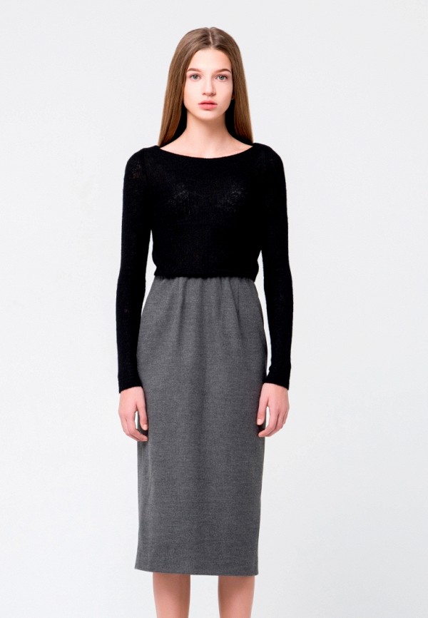 

Платье minimally, Mixed fabric dress, Серый
