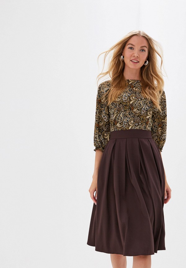 Платье D&M by 1001 dress цвет коричневый 
