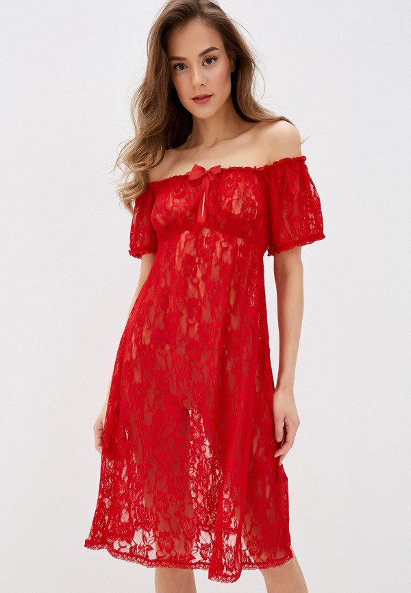 Платье домашнее Gorsenia красного цвета