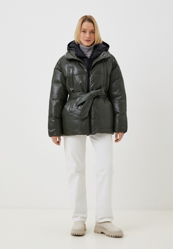 фото Куртка кожаная утепленная снежная королева