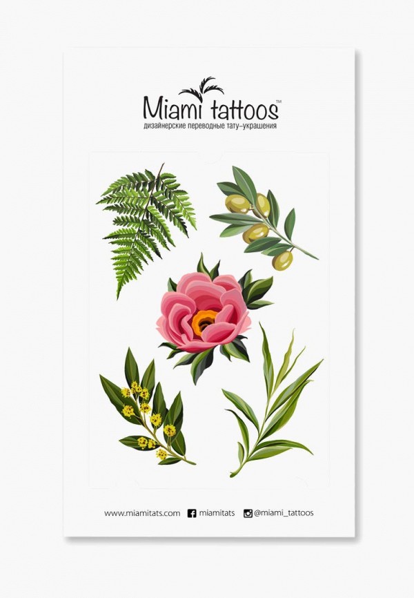 

Временные татуировки Miami Tattoos, Мультиколор;зеленый, Miami Tattoos MP002XW1HVZA