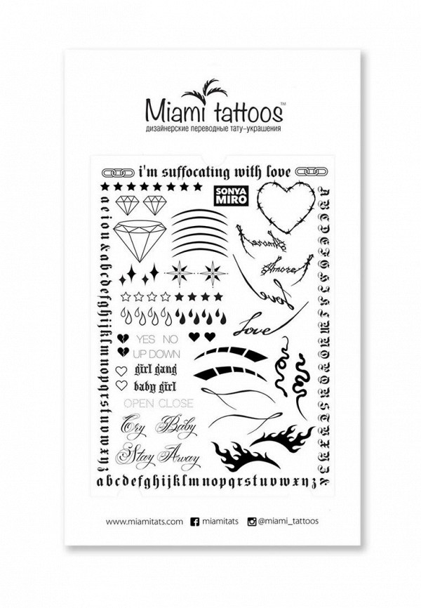 

Временные татуировки Miami Tattoos, Черный