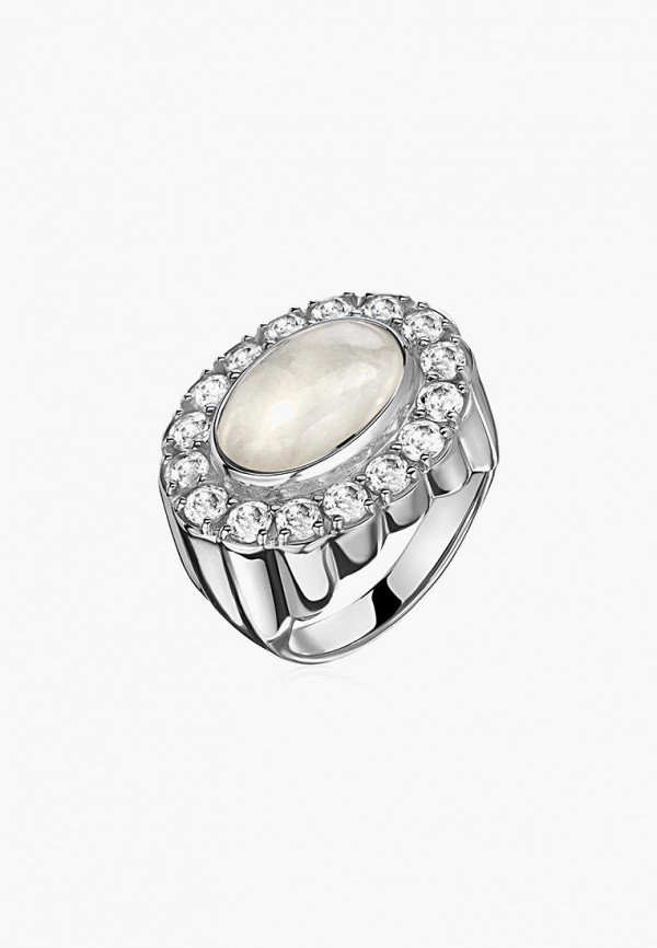 Кольцо Secrets печатка-ракушка с лунным камнем овальной огранки secrets кольцо из серебра с лунным камнем огранки багет