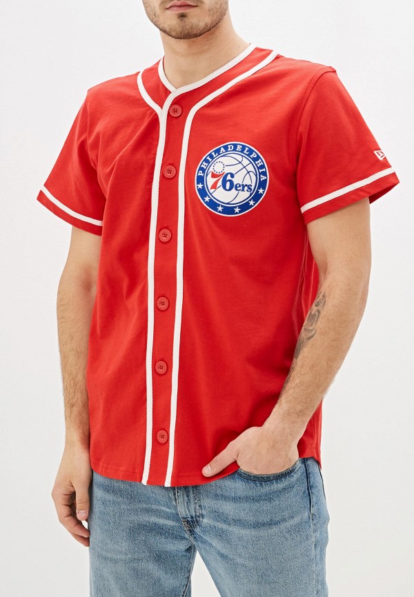 

Футболка New Era, Красный, NBA PIPING BUTTON UP PHI76E