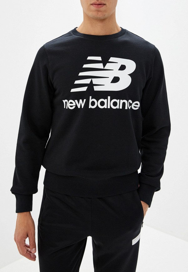 

Свитшот New Balance, ESSENTIALS STACKED LOGO CREW, Черный