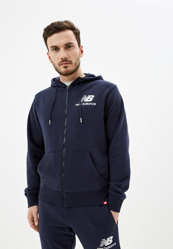

Толстовка New Balance, Синий, ESSENTIALS STACKED FULL ZIP HOODIE