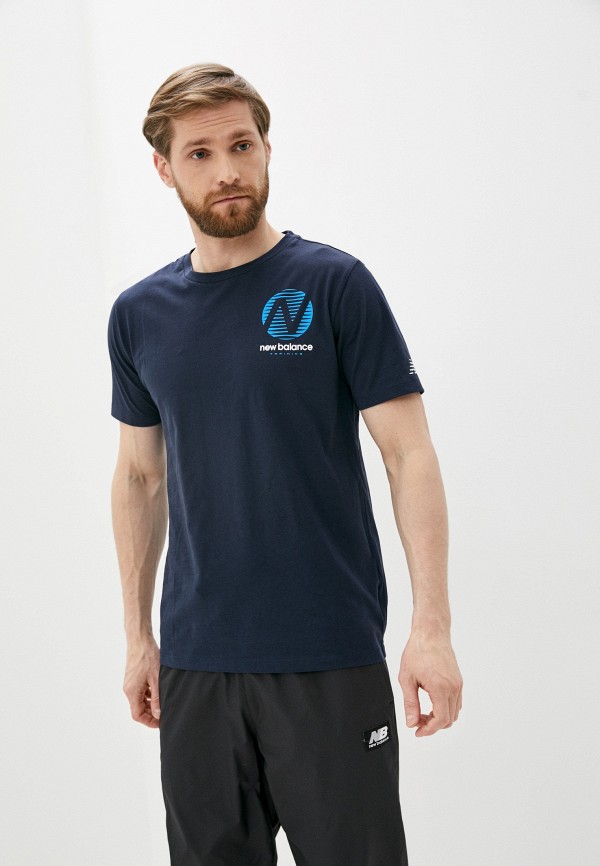 

Футболка New Balance, Синий, GRAPHIC HEATHERTECH T